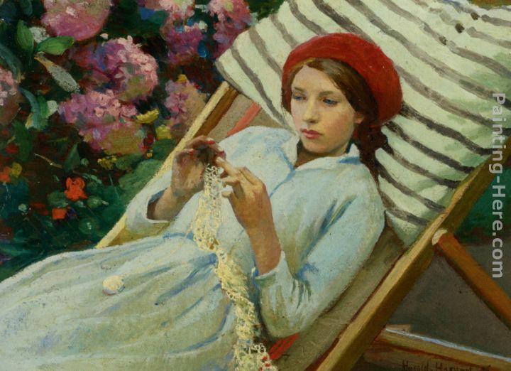 Harold Harvey Girl with a Red Hat